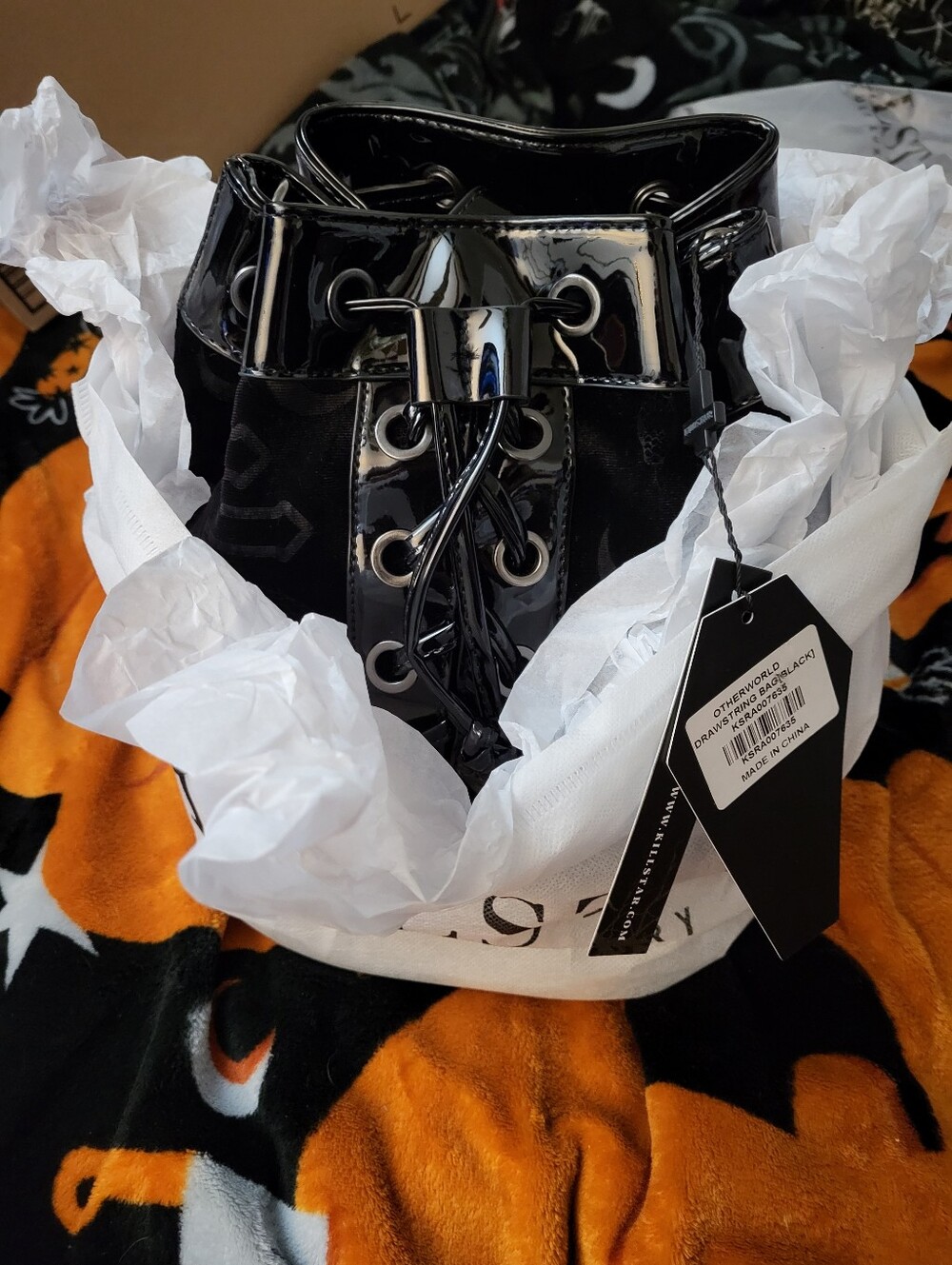 New Killstar Oherworld Drawstring Bag Goth Corset Detail Goth Punk Grunge